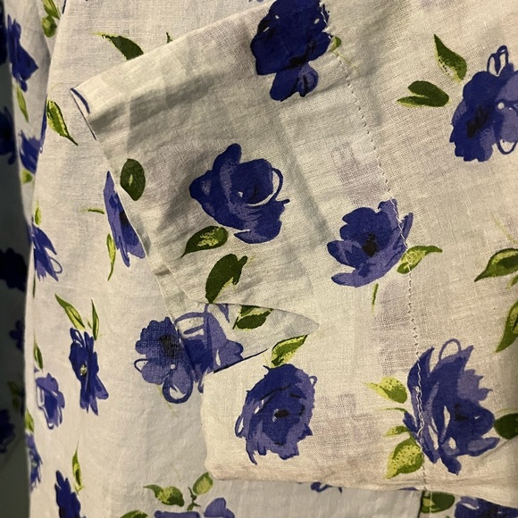 New Direction Sport Button Down Size Large Floral w/Sequins - Picture 10 of 15